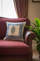 Handblock cushion cover 16×16 inches
