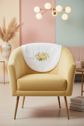 Floral Cross Stitch Embroidered Sofa Back / chair back Cover Set 3+1+1