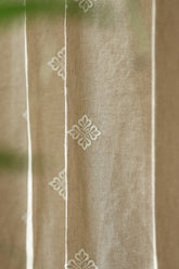 Curtains - jute beige opaque embroidery curtains
