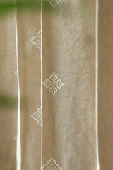 Curtains - jute beige opaque embroidery curtains