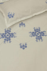 Premium Hand Embroidery Cotton King Size Bedsheet Set with 2 Pillow Covers HEK