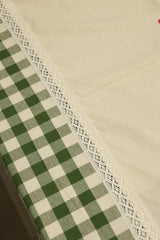 Table cloths - 8 Seater cross stitch embroidery green check