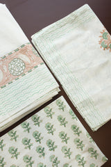 Bedsheets - King percale cotton handblock soft lily bedsheets