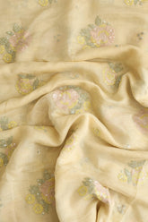 Fabrics - Mul Chanderi fabric pale yellow