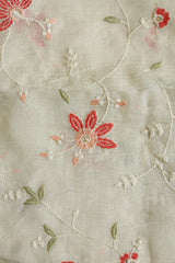 Fabrics - Chanderi embroidery kurti fabric