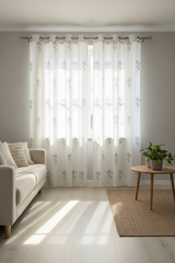 Curtains - Opaque floral curtains Offwhite