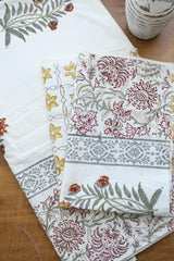 Bedsheets - King percale cotton handblock soft lily bedsheets
