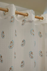 Curtains-Embroidered organza sheer curtains