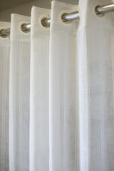 Curtains - Sheer curtains White shade plain with stripes