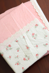 Bedsheets - Premium King soft cotton floral designer lace bedsheets Ruffles