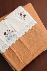 Bedsheets - Premium King soft cotton floral designer lace bedsheets Ruffles