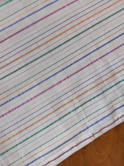 Onam Striped Table Runner with two side Ruffled Edges - 6 seater