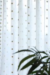 Daisy Sheer Premium embroidery Sheer Curtain : Cream/ off white / White