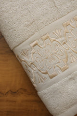 Premium Floral Embroidery Bath Towel – Pastel