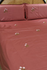King Size Premium Machine Embroidery Bedsheet Set with 2 Pillow Covers (108x108")