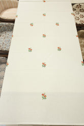 Table cloth - 6 seater cross stitch embroidery white base