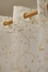Curtains-Embroidered organza sheer curtains