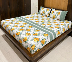 Bedsheets - King premium designer Printed lace bedsheet rotary