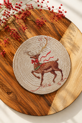 Vintage Reindeer Woven Coaster