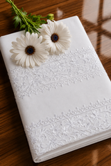 Bedsheets - King Premium machine embroidery bedsheets Sansaar : The White Collection