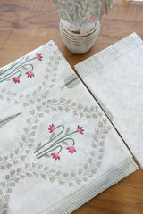 Bedsheets - Premium Super King white lily percale cotton bedsheets
