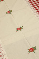 Table cloths - 8 Seater cross stitch embroidery Red check