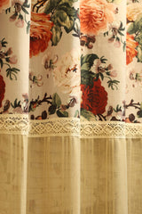 Curtains:Floral printed sheer curtains