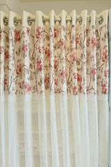 Curtains:Floral printed sheer curtains