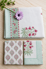Bedsheets - King Percale cotton handblock print bedsheets