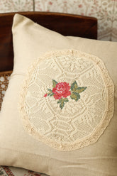 Cushion covers - 16*16 inches cross stitch embroidery Cottage Rose Collection