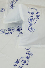 Premium Hand Embroidery Cotton King Size Bedsheet Set with 2 Pillow Covers HEK