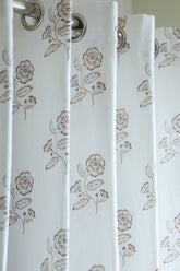 Curtains - Rustic Wildflower Printed Opaque Curtain Brown Harmony