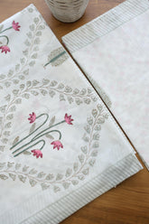 Bedsheets - Premium Super King white lily percale cotton bedsheets