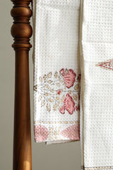 Towels - Waffle Handblock print Towel Set