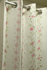 Curtains - English Floral series opaque curtains white colour base