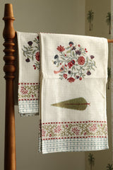 Towels - Waffle Handblock print Towel Set