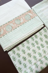Bedsheets - King percale cotton handblock soft lily bedsheets