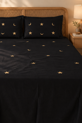 King Size Premium Machine Embroidery Bedsheet Set with 2 Pillow Covers (108x108)