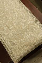 Embroidered Floral 8 seater Table Runner with Lace Border