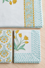 Bedsheets - King Percale cotton handblock print bedsheets
