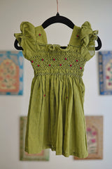 Xmas Kids smocked dress 10-12 months xmas