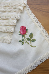 Combo Rose Table Linen Set (Runner, Placemats & Tissue Box Cover)