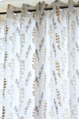 Curtains - Premium Embroidery sheer curtains cotton rainbow olivia semi transparent