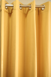 Curtain - Opaque solid plain cotton curtain : Yellow