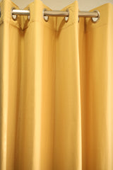 Curtain - Opaque solid plain cotton curtain : Yellow