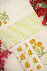 Bedsheets-King Premium Handblock printed bedsheets Whitelily