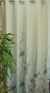 Curtains:English floral printed curtains(sheer and opaque)