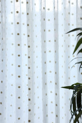 Daisy Sheer Premium embroidery Sheer Curtain : Cream/ off white / White