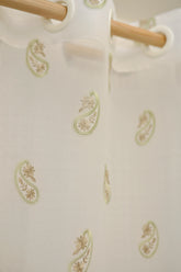 Curtains-Embroidered organza sheer curtains