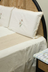 Premium Embroidery Floral Lily Crochet Bedspread Set